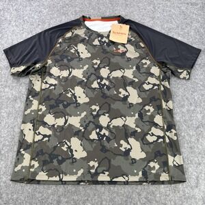 Simms Shirt Mens XL Regiment Camo Olive Drab Challenger Solar Fishing UPF 30+